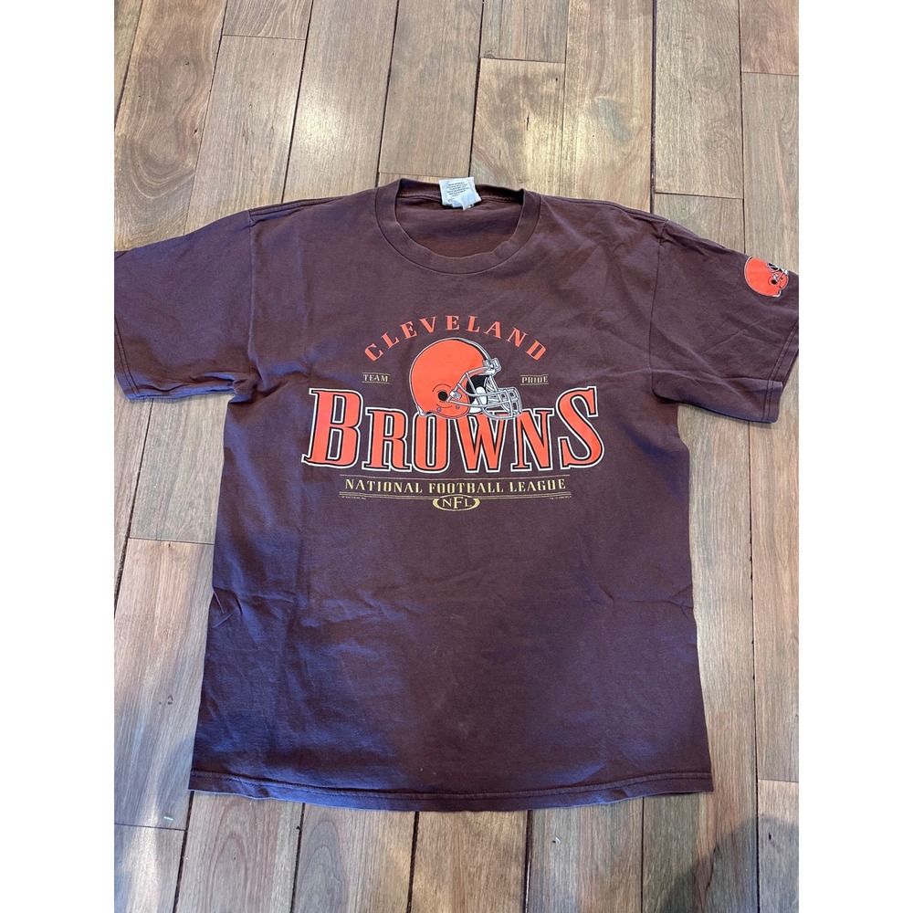 Vintage Lee Sport Cleveland Browns NFL T-Shirt Mens Large Brown Short Sleeve Tee